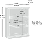 Sauder Miscellaneous Storage 3-Shelf Bookcase/ Book shelf, Oiled Oak finish - Image 3