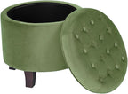 HomePop by Kinfine Fabric Upholstered Round Storage Ottoman - Image 5