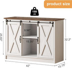 4 EVER WINNER Farmhouse Coffee Bar Cabinet, Coffee Station Cabinet - Image 2