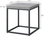 CENSI Modern Grey Square End Table, Extra Thick 1.6" Wood Top & Metal Frame - Image 3