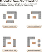 Aluminum Outdoor Patio Furniture Set 6 Seats, Outdoor Sectional Corner Sofa Set - Image 5