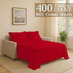 Sleeper Sofa Bed Sheet, 100% Cotton 400 Thread Count, 4 Piece Set, Deep Pocket - Image 2