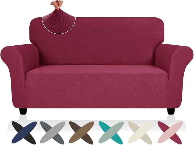 ZNSAYOTX Super Stretch Loveseat Covers, New Striped Love Seat Slipcover by ZNSAYOTX