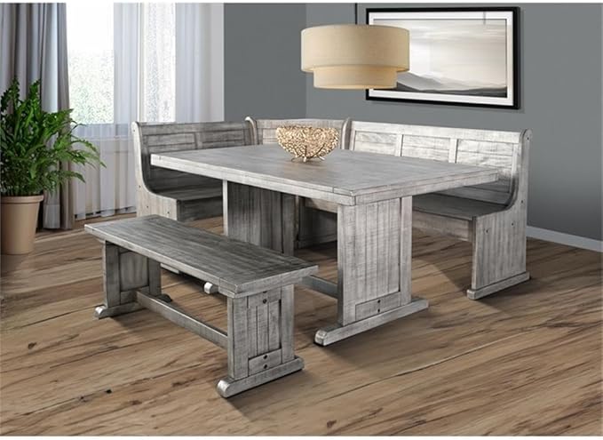 Pemberly Row 4-Pieces Dining Set Wood, Rectangular in Alpine Gray - Image 2
