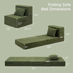Folding Sofa Bed, 4 in 1 Convertible Sleeper Chair - Image 2