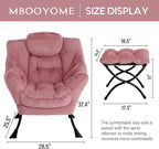 MBOOYOME Lazy Chair with Folding Ottoman, Modern Accent Armchair with Armrests - Image 3