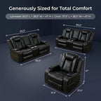 Leather Sofa Set, Power Recliner Sofa Set - Image 2