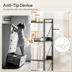 HOOBRO Bookshelf, 3-Tier Industrial Bookcase, Book Shelf Storage Organizer - Image 8