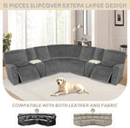 Arfntevss Sectional Recliner Couch Covers Velvet Washable Corner Sectional Sofa - Image 3