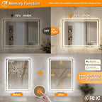 ENZE 24" x 32" Smart LED Bathroom Mirror - Image 4