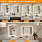 ENZE 24" x 32" Smart LED Bathroom Mirror - Image 8