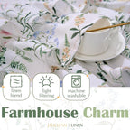 jinchan Ruffled Floral Valance Linen Shabby Chic Small Window Curtain 18 Inch - Image 6
