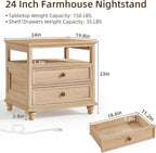 Joaxswe Farmhouse Nightstand Set of 2 - Image 2