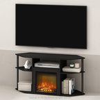 Furinno Jensen Fireplace TV Stand, NO Heat Decorative Electric Fireplace Corner - Image 3