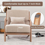 INZOY Mid-Century Modern Accent Chair Set of 2, Upholstered Living Room Chairs - Image 6