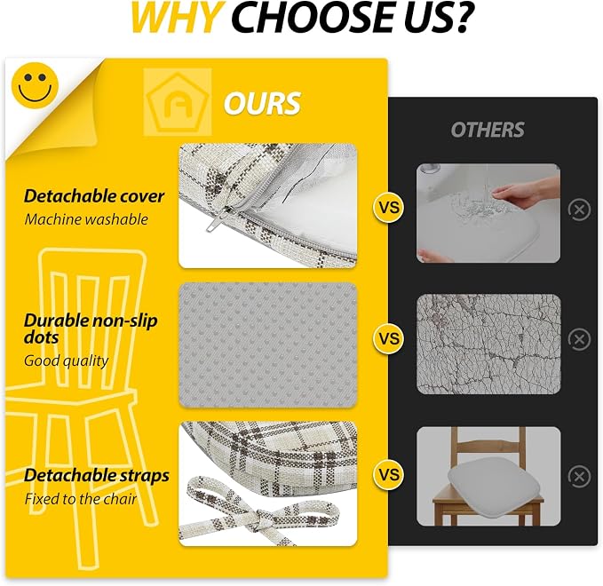 AAAAAcessories D-Shaped Chair Cushions, Machine-Washable Cover - Image 9