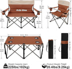 Camping Chair Set of 3, Outdoor Folding Camping Chairs - Image 3