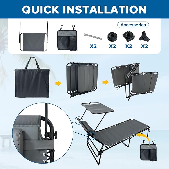 Outdoor Folding Lounge Chair - Image 6