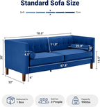 Dreamsir 78'' W Velvet Sofa, Mid-Century Modern Love Seats Sofa Furniture - Image 2