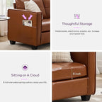 TYBOATLE 65" Faux Leather Love Seat Sofa - Image 4