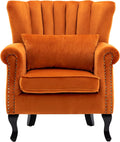 Mid Century Accent Chair Modern Tufted Wingback Armchairs Club Chair Velvet by DMFurniture