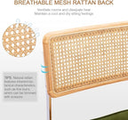 Zesthouse Mid Century Modern Dining Chairs Set of 4, Natural Rattan Dining - Image 4