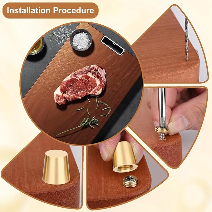 Brass Cutting Board Feet，Chopping Board Feet Set - Image 5
