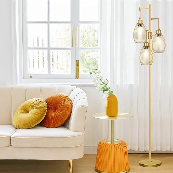 Dimmable Floor Lamp, 3 x 800LM LED Edison Bulbs Included, Farmhouse Industrial - Image 5