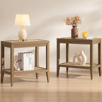 SICOTAS Rattan Nightstands Set of 2 Bedside Table by SICOTAS