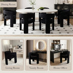 Modern Sherpa Dining Chairs Set of 5, Upholstered Barrel Chairs - Image 5