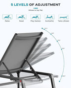 Ciokea Aluminum Foldable Lounge Chairs Set of 4 - Image 4