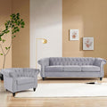 QHITTY 2 Piece Living Room Set, Sectional Chesterfield Sofa Chair Contemporary by QHITTYFurnitureLife