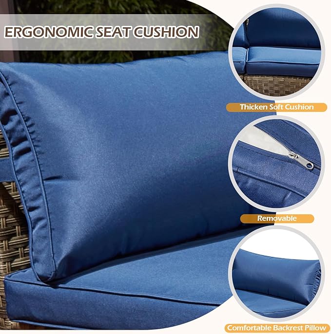 ECOTOUGE 8-Piece Half-Moon Curved Patio Furniture Set - Image 7