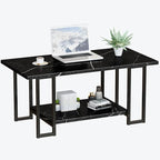 AWQM Marble Coffee Table, Faux Marble Top Rectangular Coffee Table - Image 7