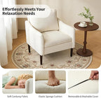 2PCS Mid Century Modern Accent Chair, Chenille Fabric Armchair - Image 6