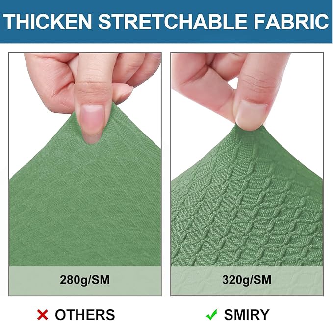 Smiry Waterproof Seat Covers for Dining Room Chairs Set of 6, Stretch Jacquard - Image 4