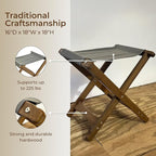 BYER OF MAINE Pangean Folding Stool – Canvas Camp & Wood Camp Stool - Image 4