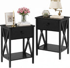 VECELO Nightstands Set of 2, Modern Bedside End Tables, Night Stands by VECELO
