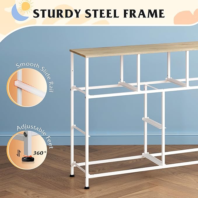 WLIVE 7 Drawer Dresser TV Stand, Entertainment Center, Media Console Table - Image 7