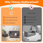 MeMoreCool Modular Kids Couch, Corduroy Play Toddler Couch - Image 7