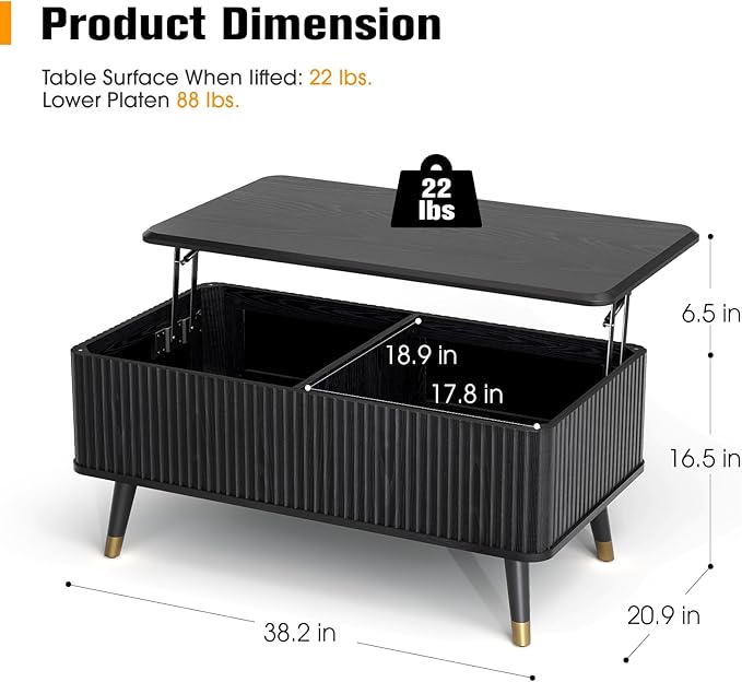 JOINICE Lift Top Coffee Table - Image 2