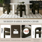 Modern Sherpa Dining Chairs Set of 2, Upholstered Barrel Chairs - Image 4