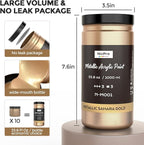 Nicpro Metallic Sahara Gold Acrylic Paint 33.8oz/1000ml, Non Toxic Non Fading - Image 5