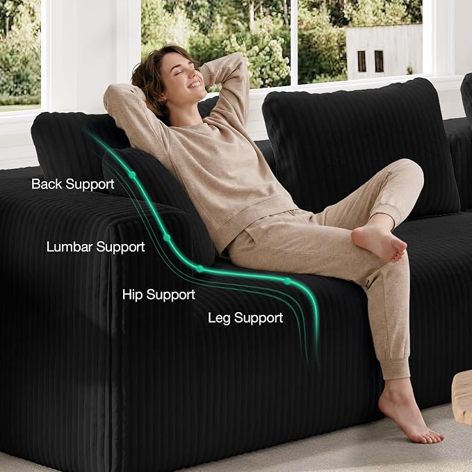 Novilla 141" Modular Sectional Sofa, Modern Cloud Sectional Couch - Image 9