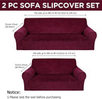 Peryiter 2 Pcs Sofa Covers Couch and Loveseat Covers Set Stretch Sofa Slipcover - Image 2