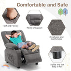 BOSMILLER Kids Recliner Chair， Push Back Toddler Recliner - Image 4