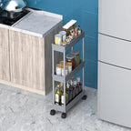 Sooyee Slim Storage Cart, 3 Tier Bathroom Rolling Utility Cart Storage - Image 4