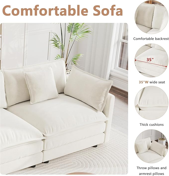 mikibama Modular Sectional Sofa, 76.4 Inch L Shaped Couch Set - Image 4