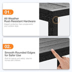 ODK Outdoor Coffee Table with Double-Layer Storage, Rectangle Weather-Resistant - Image 8