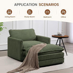 ROWHY Single Armchair with Ottoman, Modern Corduroy Cloud Couch with - Image 6